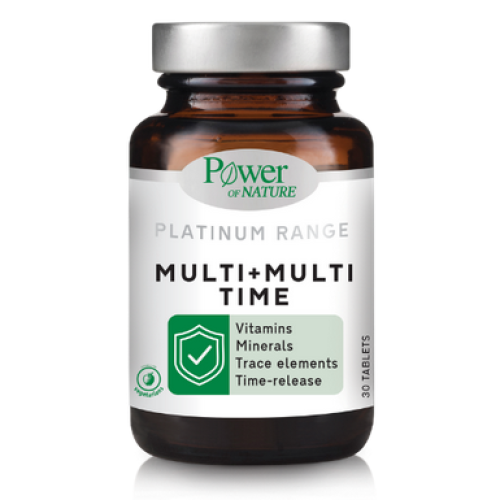 Power Of Nature Platinum Range Multi+Multi Time Πολυβιταμίνη για Ενέργεια & Ενίσχυση του Ανοσοποιητικού 30 ταμπλέτες