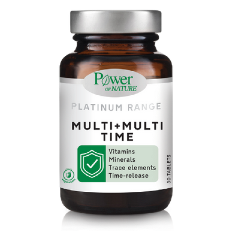 Power Of Nature Platinum Range Multi+Multi Time Πολυβιταμίνη για Ενέργεια & Ενίσχυση του Ανοσοποιητικού 30 ταμπλέτες
