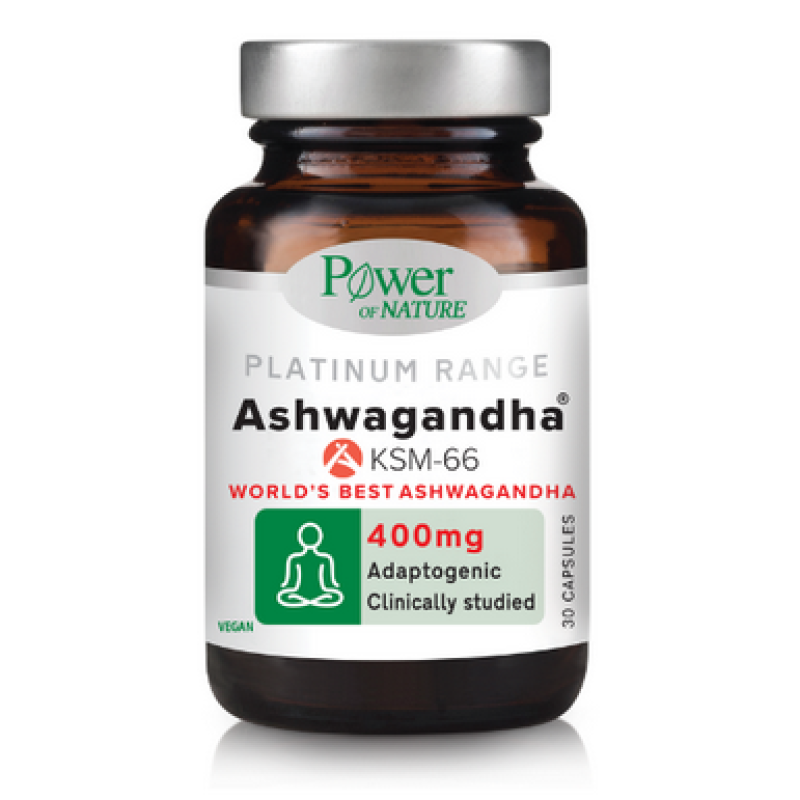 Power Of Nature Platinum Range Ashwagandha KSM-66 400mg 30 Κάψουλες