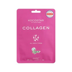 KOCOSTAR Collagen Face Mask,Εμποτισμένη μάσκα αναζωογόνησης,με 5 διαφορετικά serum φυτικού κολλαγόνου 1 τεμ.
