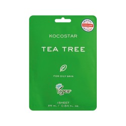 KOCOSTAR Tea Tree Face Mask,Εμποτισμένη μάσκα τόνωσης,1 τεμ.