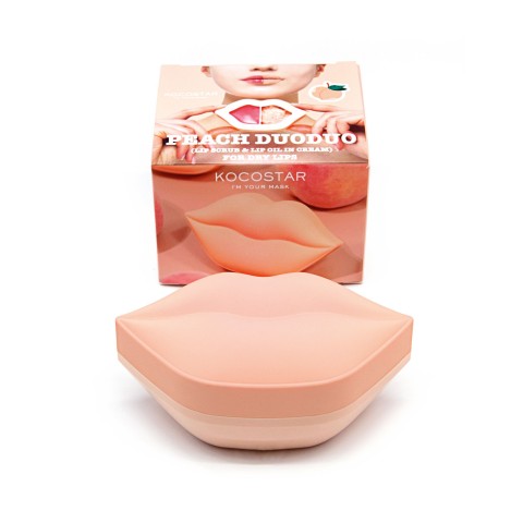 Kocostar Peach Duoduo, Scrub & Κρέμα Περιποίησης Για Απαλά & Ενυδατωμένα Χείλη 43ml (23ml/20ml)