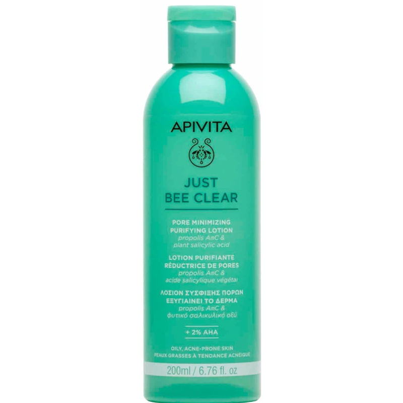 Apivita Just Bee Clear Pore Minimizing Purifying Lotion - Λοσιόν Σύσφιξης Πόρων (200ml)