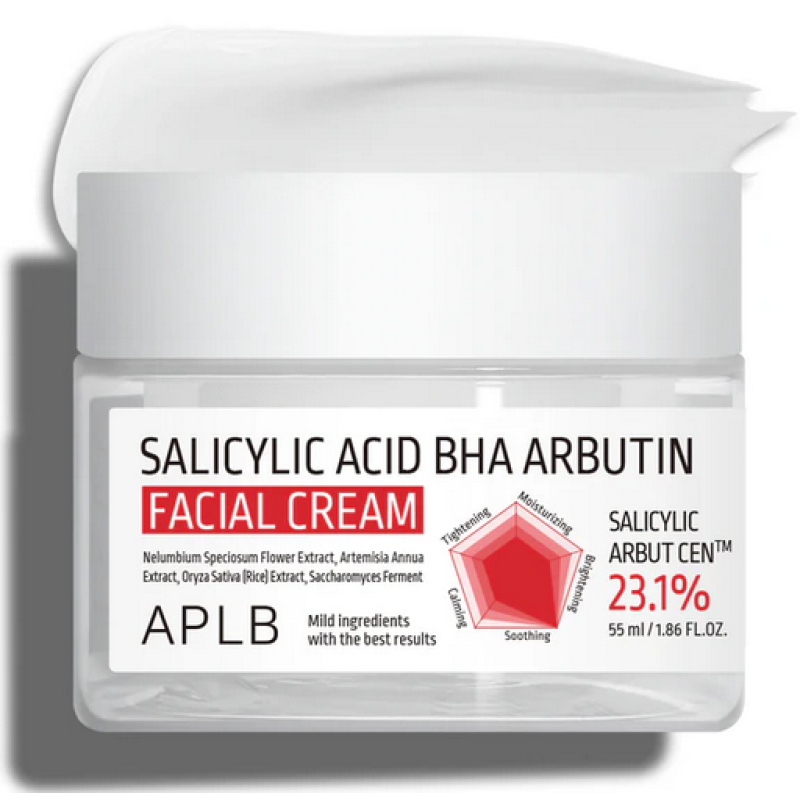 APLB Salicylic Acid BHA Arbutin Facial Cream - Ενυδατική κρέμα για καθαρή, ομοιόμορφη επιδερμίδα 55 ml