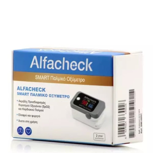 Alfacheck Smart Pulse Oximeter Παλμικό Οξύμετρο Ακριβείας 1 Τεμάχιο