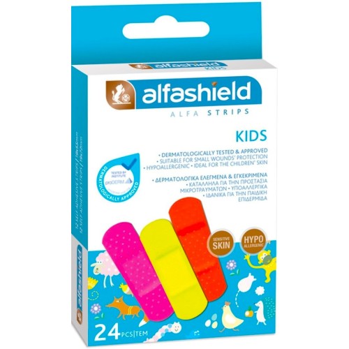 Alfashield Kids Strips - Επιθέματα Μικροτραυμάτων 2 Μεγέθη 24 τεμάχια