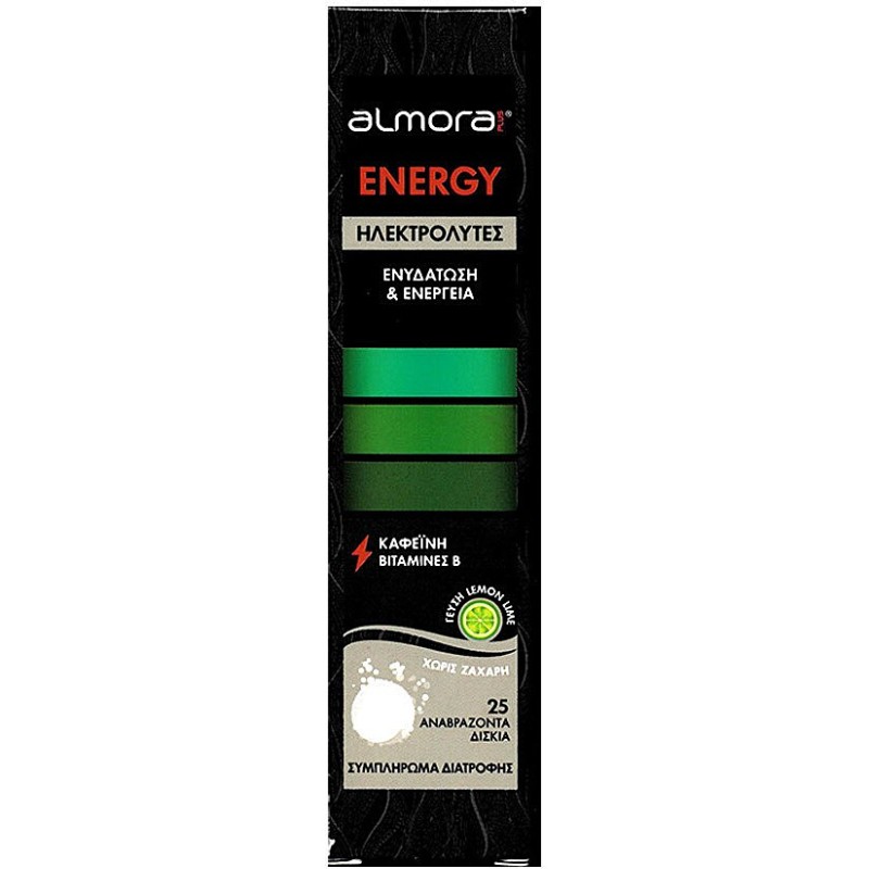 Almora Plus Energy Ηλεκτρολύτες με Καφεΐνη & Βιταμίνες Β, 25 Αναβράζοντα Δισκία