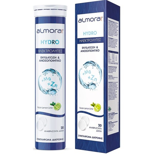 Almora Plus Hydro - Ηλεκτρολύτες Με Μέταλλα & Δεξτρόζη σε Γεύση Λεμόνι, 20 Αναβράζοντα Δισκία
