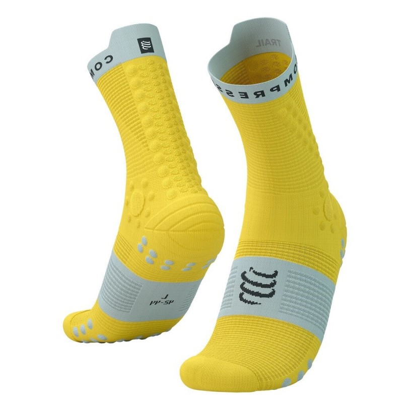 COMPRESSPORT PRO RACING SOCKS V4.0 TRAIL - MAIZE / DAWN BLUE