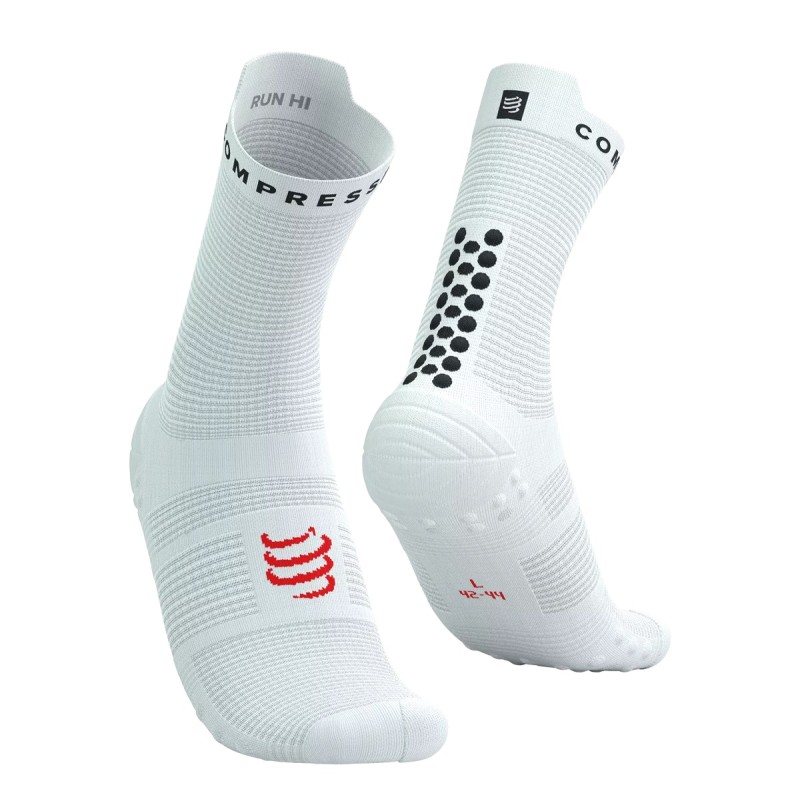 COMPRESSPORT PRO RACING SOCKS V4.0 RUN HIGH - WHITE / BLACK 1 ΖΕΥΓΟΣ