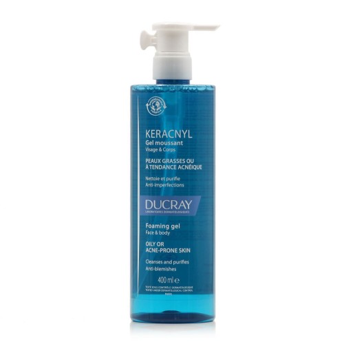 Ducray Keracnyl Foaming Gel 400 ml – Καθημερινό Καθαριστικό για Λιπαρές & Ακνεϊκές Επιδερμίδες