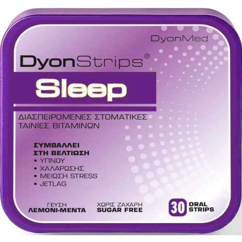 DyonStrips Sleep Διασπειρόμενες Στοματικές Ταινίες Βιταμινών με Μελατονίνη 30 τεμ