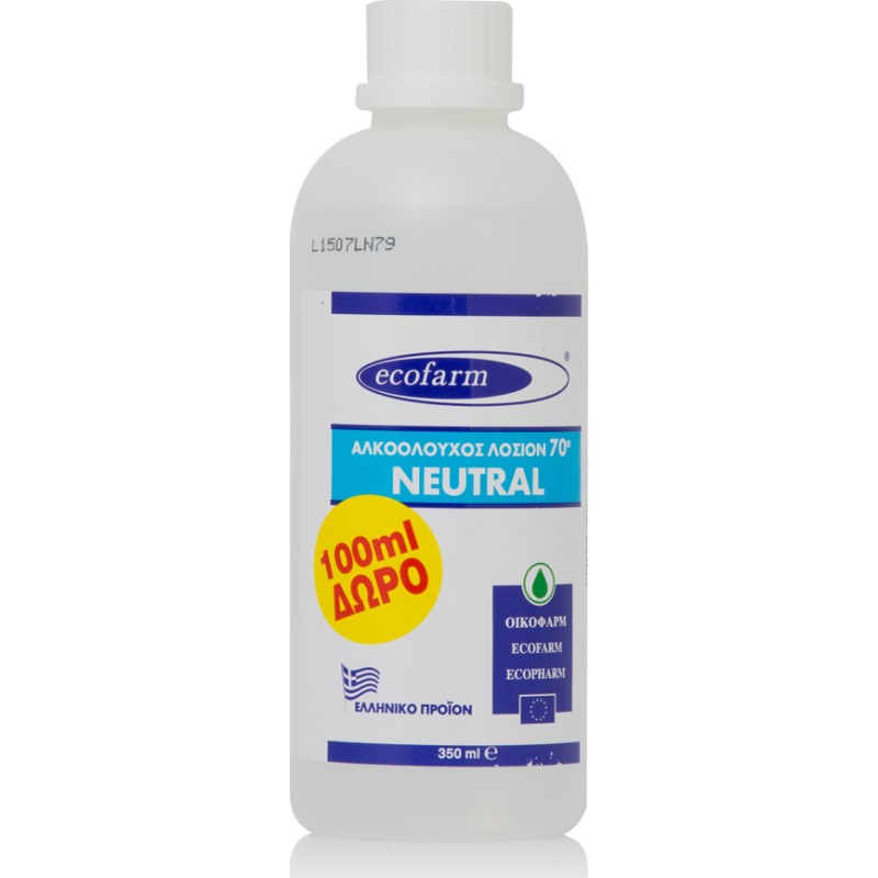 Ecofarm Ήπια Αλκοολούχος Λοσιόν 70° Neutral – 350 ml