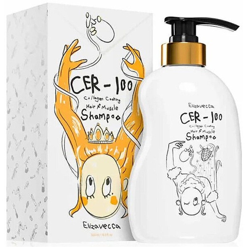 Elizavecca CER-100 Collagen Coating Hair Muscle Shampoo Σαμπουάν Θρέψης & Αναδόμησης, 500ml