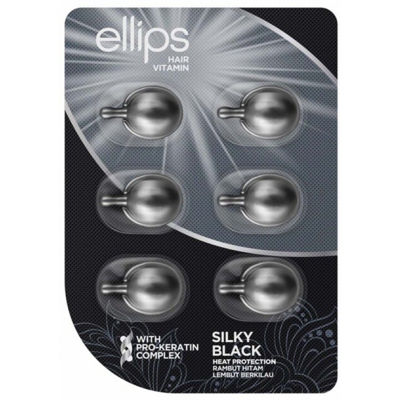 Ellips Hair Vitamin Silky Black 6 αμπούλες