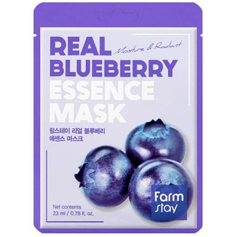 Farm Stay Real Blueberry Essence Μάσκα Προσώπου για Αναζωογόνηση,Θρέψη,Ενυδάτωση & Αντιγήρανση 23ml