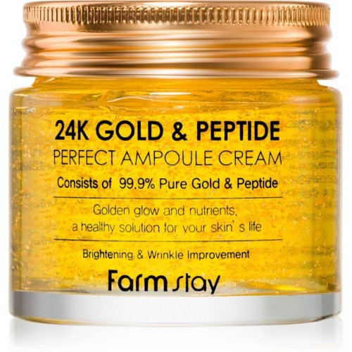 Farm Stay 24K Gold & Peptide Perfect Ampoule Cream, Αντιγηραντική Κρέμα Σύσφιξης με Χρυσό 24K & Πεπτίδια 80ml