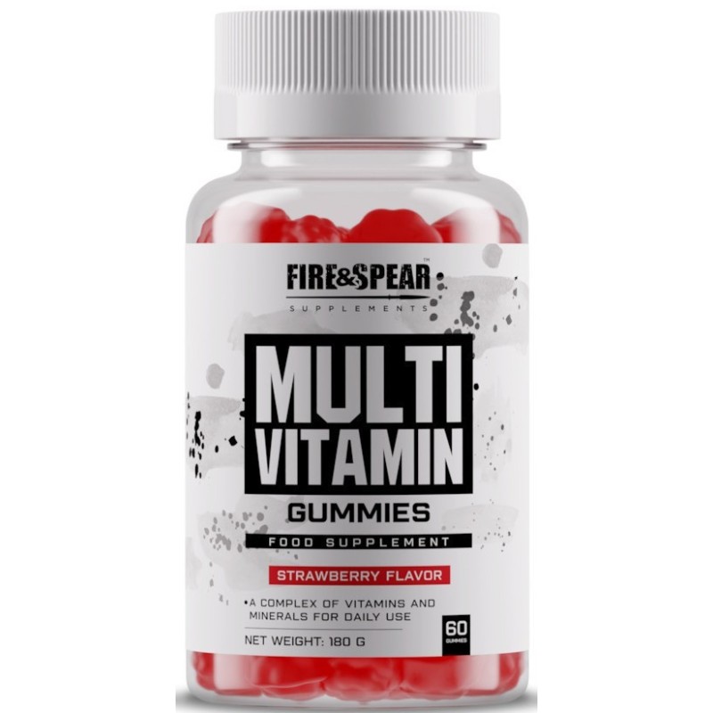 Fire & Spear Multivitamin Gummies Πολυβιταμίνη Φράουλα 60 ζελεδάκια