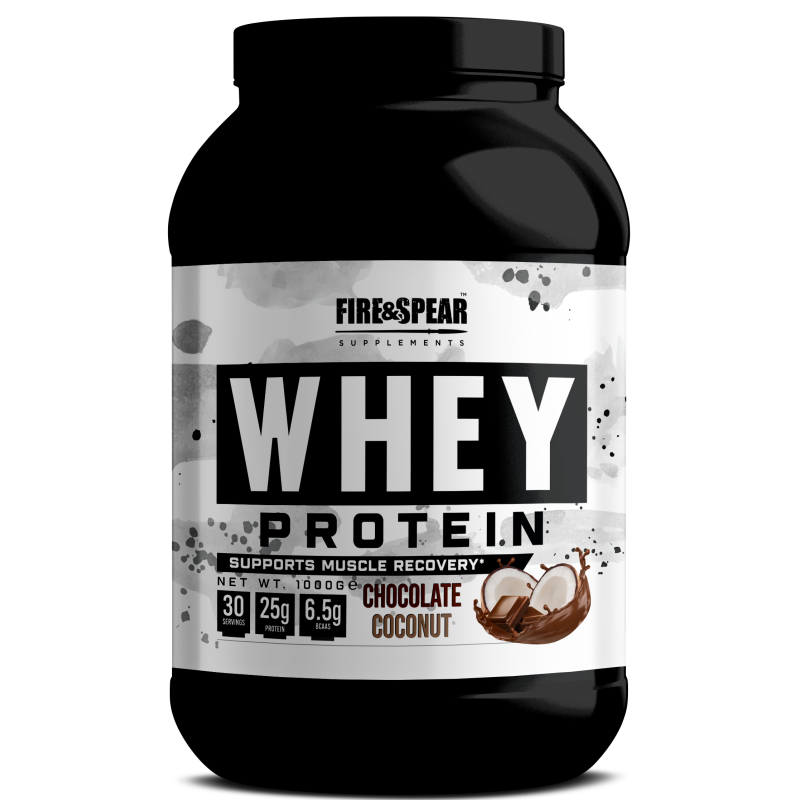 Fire & Spear Supplements Whey Πρωτεΐνη Ορού Γάλακτος Χωρίς Γλουτένη με Γεύση Chocolate Coconut 1kg