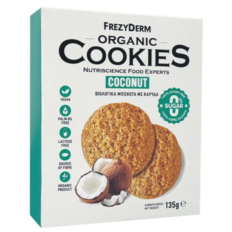 Frezyderm Organic Cookies Coconut - Βιολογικά Μπισκότα με Καρύδα 135g