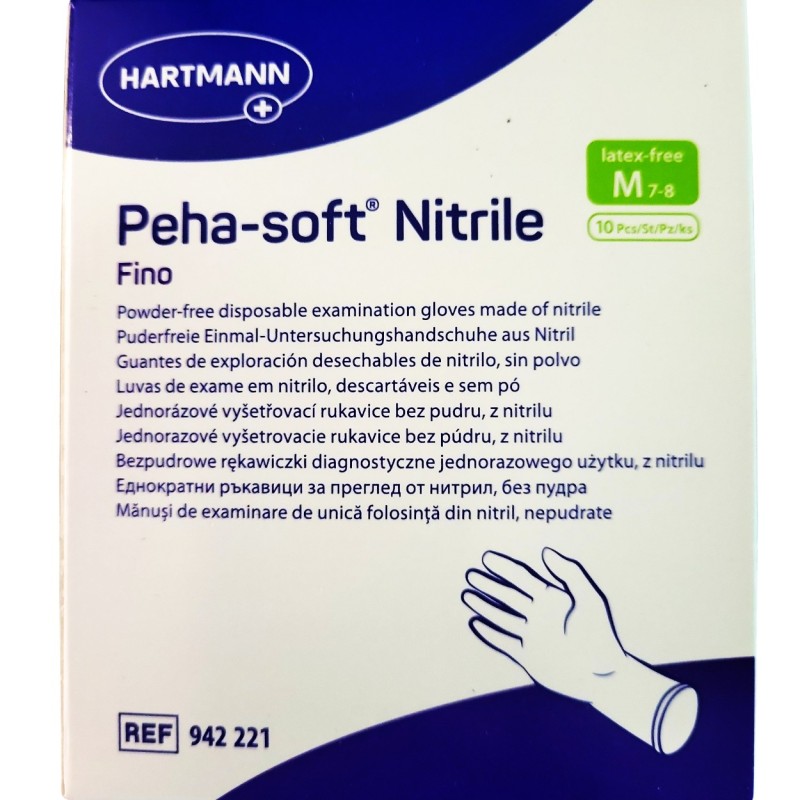 Hartmann Peha-Soft Fino Γάντια Νιτριλίου Χωρίς Πούδρα σε Μπλε Χρώμα Medium 10τμχ