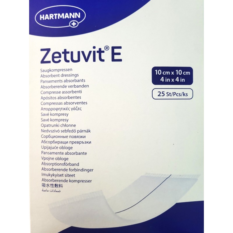 Hartmann Zetuvit E Αποστειρωμένες Γάζες Απορροφητικές 10x10cm 25τμχ