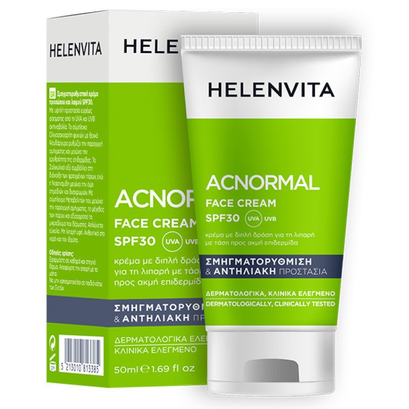 Helenvita ACNormal Ρυθμιστική Κρέμα Προσώπου Ημέρας SPF 30 κατά της Ερυθρότητας με Νιασιναμίδη – 50 ml