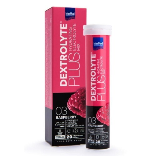 Intermed Dextrolyte Plus Rasberry 20 eff tabs,Ηλεκτρολύτες & Δεξτρόζη 20 αναβράζοντα δισκία