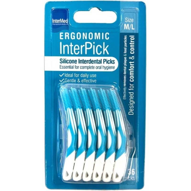 Intermed Ergonomic InterPick Σιλικονούχα Μεσοδόντια Βουρτσάκια M/L 36τεμ