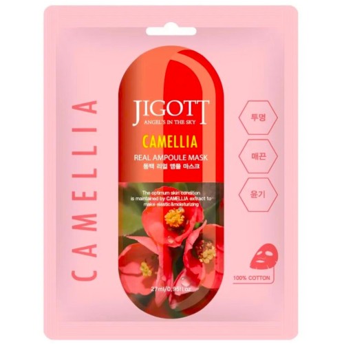 Jigott Camellia Mask Μάσκα Προσώπου για Άμεση Ενυδάτωση & Αντιγήρανση 27ml