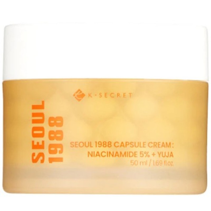 K-Secret Seoul 1988 Capsule Cream : Niacinamide 5% + Yuja - Κρέμα Προσώπου για Ενυδάτωση, Αντιγήρανση & Λάμψη 50ml