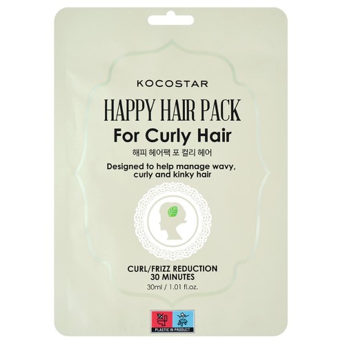 Kocostar Happy Hair Pack Μάσκα Μαλλιών for Curly Hair για Λείανση 30ml