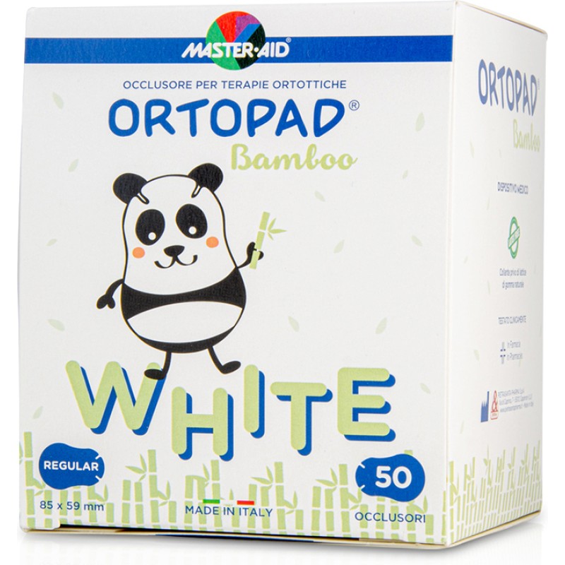 Master Aid Ortopad Bamboo White Regular Παιδικά Οφθαλμικά Αυτοκόλλητα 85mm x 59mm 50Τμχ