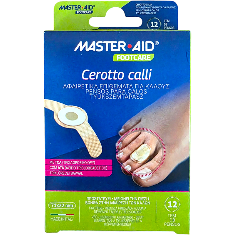 Master Aid Foot Care Αφαιρετικά Επιθέματα για Κάλους 12 Τεμάχια