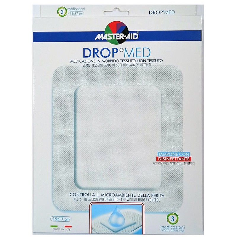 Master Aid Drop Med Αυτοκόλλητα Επιθέματα 17x15cm 3τμχ