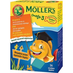 Mollers Omega-3 Kids (Πορτοκάλι-Λεμόνι) 36gummies