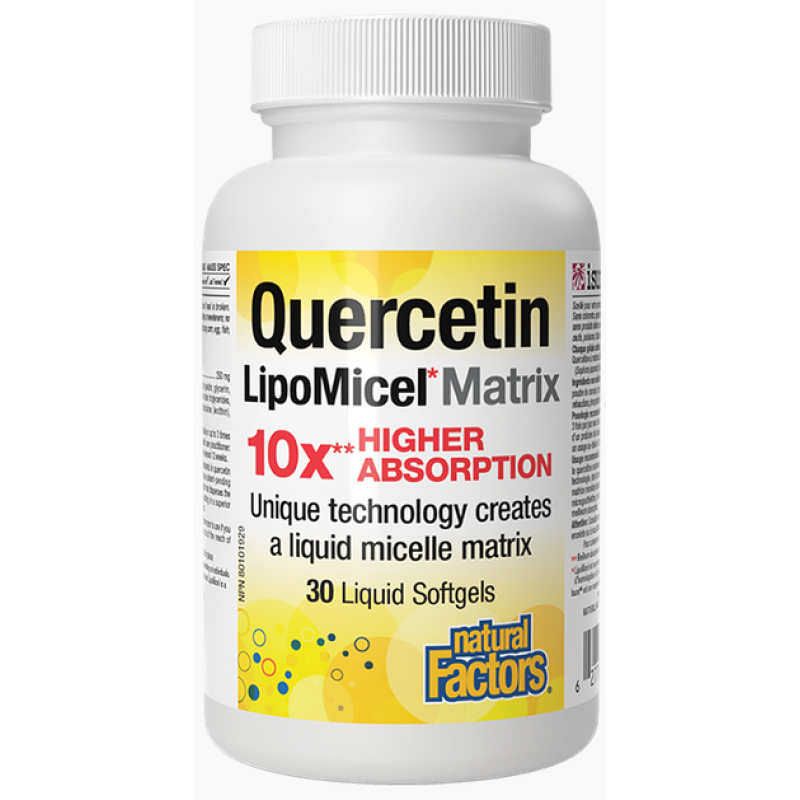Natural Factors Quercetin, Lipomicel Matrix 30 Μαλακές Κάψουλες
