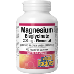 Natural Factors Magnesium Bisglycinate 200mg 120 φυτικές κάψουλες