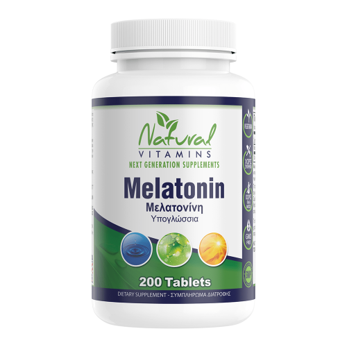 Natural Vitamins Melatonin 1mg Συμπλήρωμα για τον Ύπνο 200 ταμπλέτες