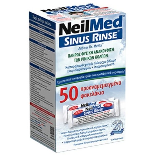 NeilMed Sinus Rinse Φακελάκια Ρινικών Πλύσεων 50τμχ