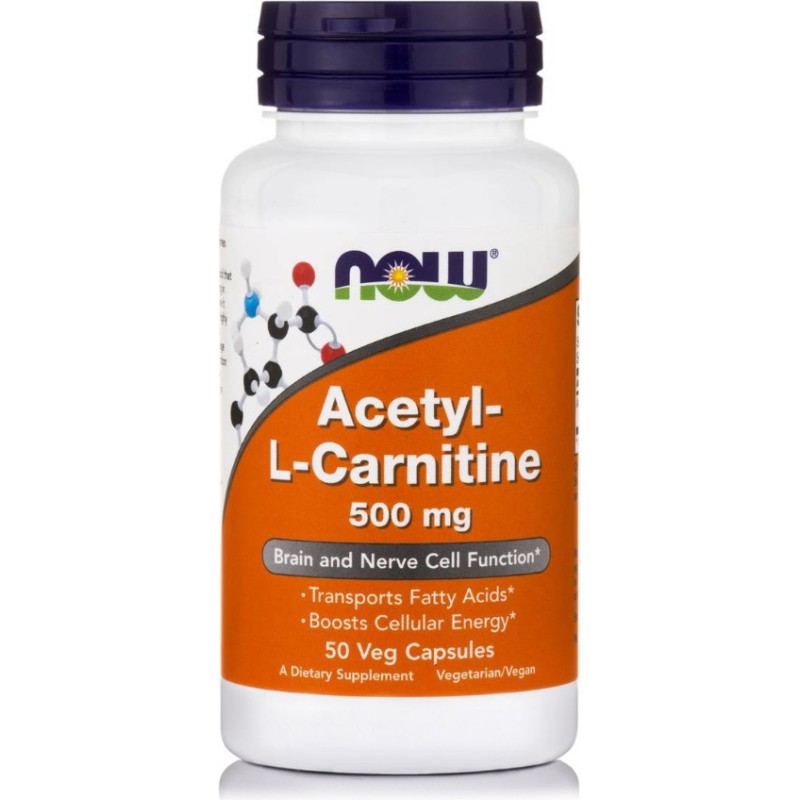 Now Acetyl L-Carnitine 500mg 50VegCaps Now Acetyl L-Carnitine 500mg 50VegCaps
