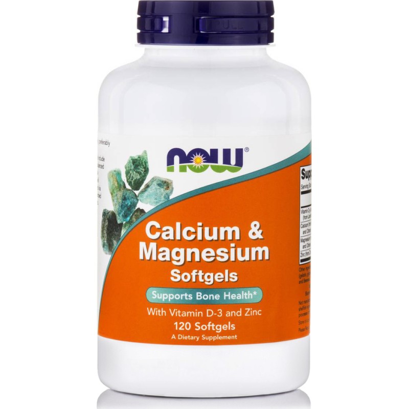 Now Cal-Mag + D (+Zinc) 120Softgels