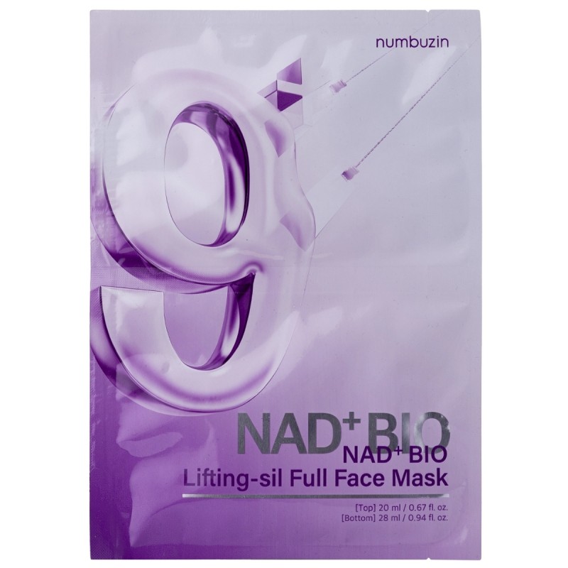 Numbuzin No.9 NAD Bio 50 Peptides Lifting Full Face Mask - Διπλή μάσκα προσώπου με άμεση ανόρθωση και λάμψη 20ml/28ml