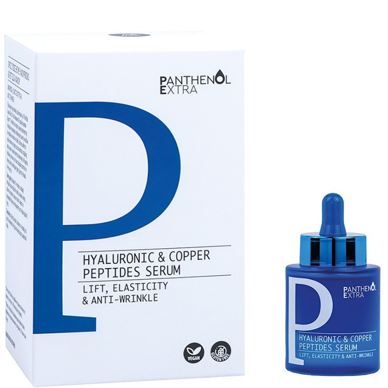 Panthenol Extra Hyaluronic & Copper Peptides Ενυδατικό & Αντιγηραντικό Serum Προσώπου με Πεπτίδια & Υαλουρονικό Οξύ για Σύσφιξη 30ml