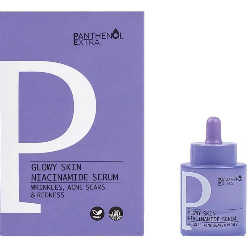 Panthenol Extra Glowy Skin Ενυδατικό & Αντιγηραντικό Serum Προσώπου με Νιασιναμίδη & Υαλουρονικό Οξύ για Ακμή 30ml