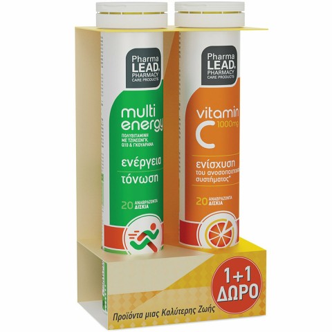 Pharmalead Promo 1+1 Multi Energy & Vitamin C 1000mg, 2x20 Αναβράζοντα Δισκία