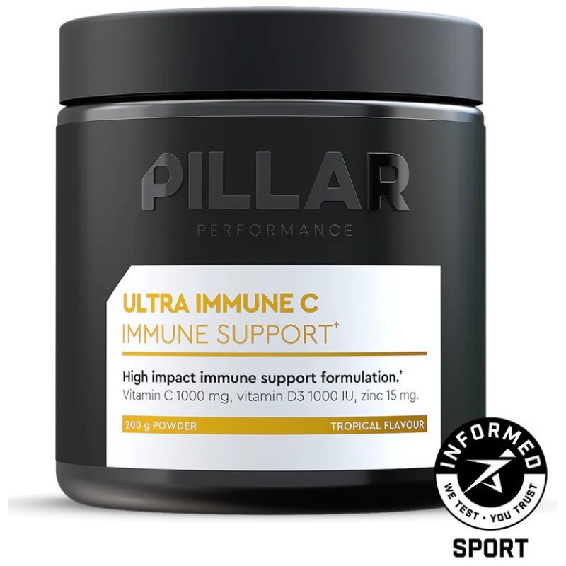 Pillar Ultra Immune C Βιταμίνη για Ενίσχυση του Ανοσοποιητικού, τo Δέρμα & Αντιοξειδωτική δράση 1000mg Tropical Twist 200gr