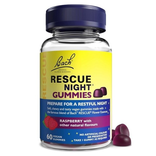 Power of Nature Bach Rescue Night Gummies Raspberry – Συμπλήρωμα για Ύπνο & Χαλάρωση 60 Ζελεδάκια