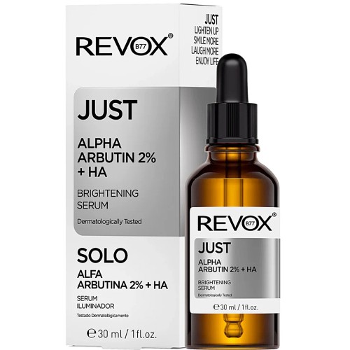 Revox Just Alpha Arbutin 2% + HA Ενυδατικό & Αντιγηραντικό Serum Προσώπου με Υαλουρονικό Οξύ για Αποτοξίνωση & Λάμψη 30ml