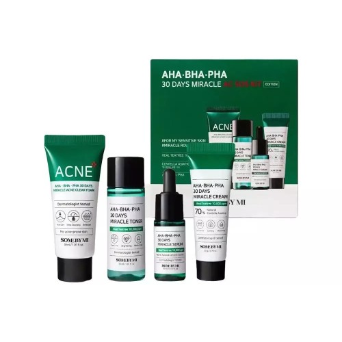 SOME BY MI Miracle SOS TRAVEL KIT- Σετ προϊόντων ιδανικό για το ακνεϊκό δέρμα 4τμχ